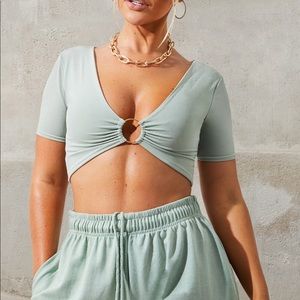 Pretty Little Thing Mint Ring Detail Crop Top Miss Joslin Collection